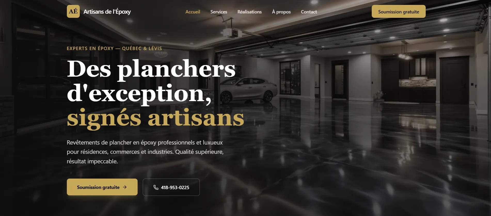 Site web Artisans de l'Époxy