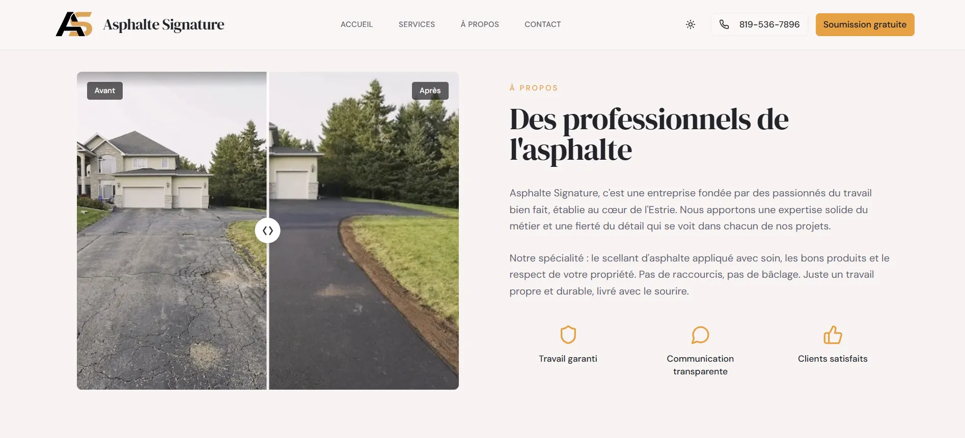 Site web Asphalte Signature